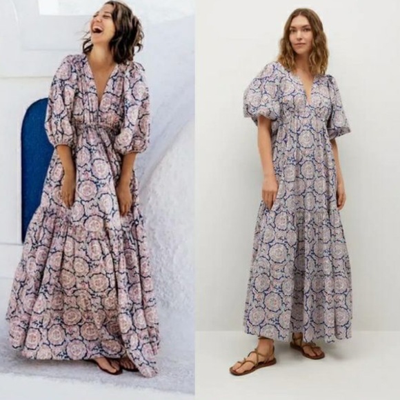 Mango x Chufy - Printed Maxi Dress - Picture 4 of 13